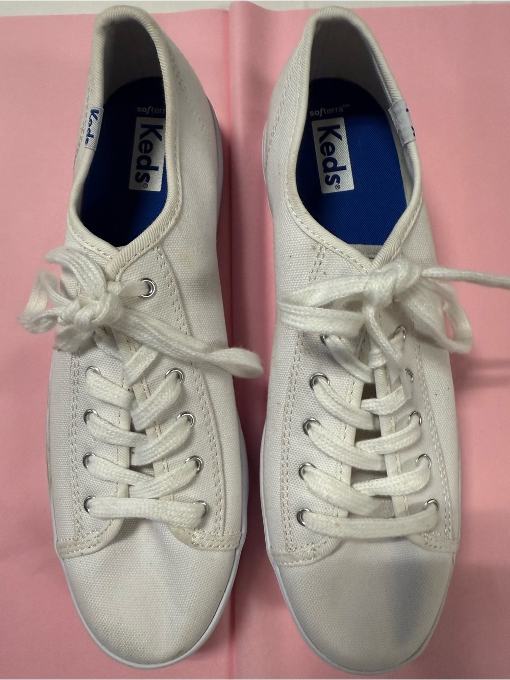 Keds Triple Kick Platform Sneakers White Canvas Shoes Size 8.5